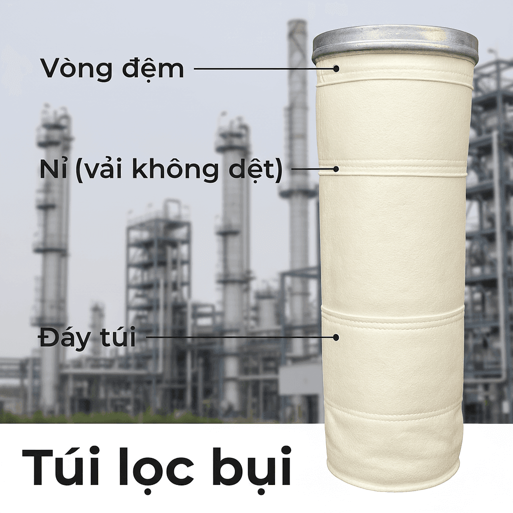 túi lọc bụi, nguyên lý hoạt động túi lọc bụi, sử dụng túi lọc bụi