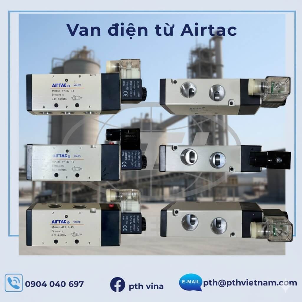 Van điện từ Airtac – van khí nén điều khiển tự động, chính hãng, phân phối bởi PTH Việt Nam