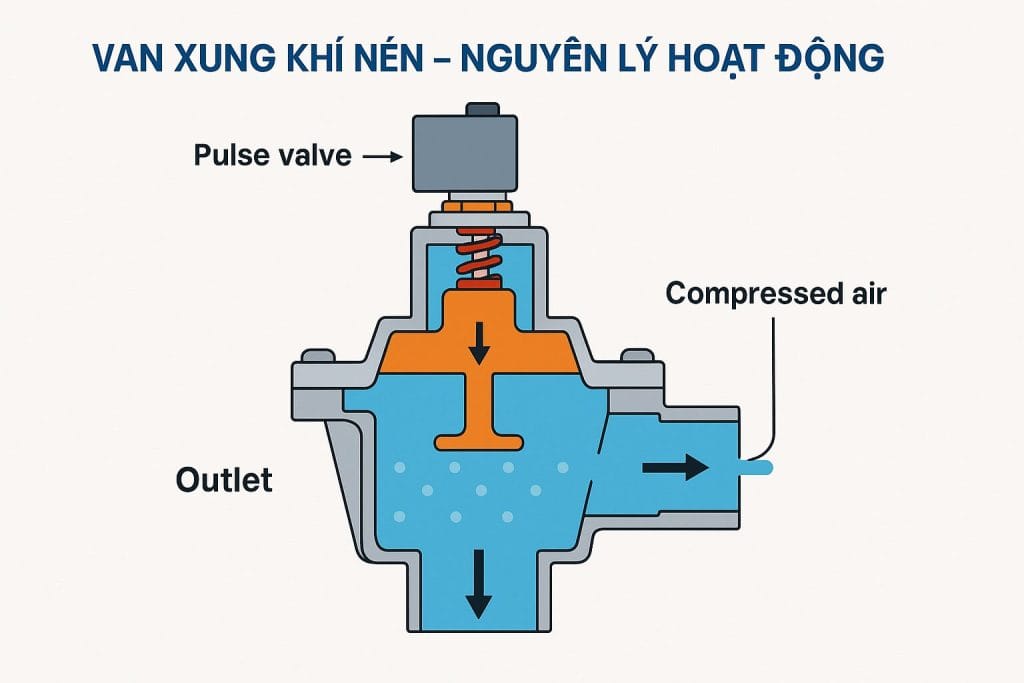 Van xung khí nén – Nguyên lý hoạt động | Cấu tạo và hoạt động van rũ bụi công nghiệp PTH Việt Nam