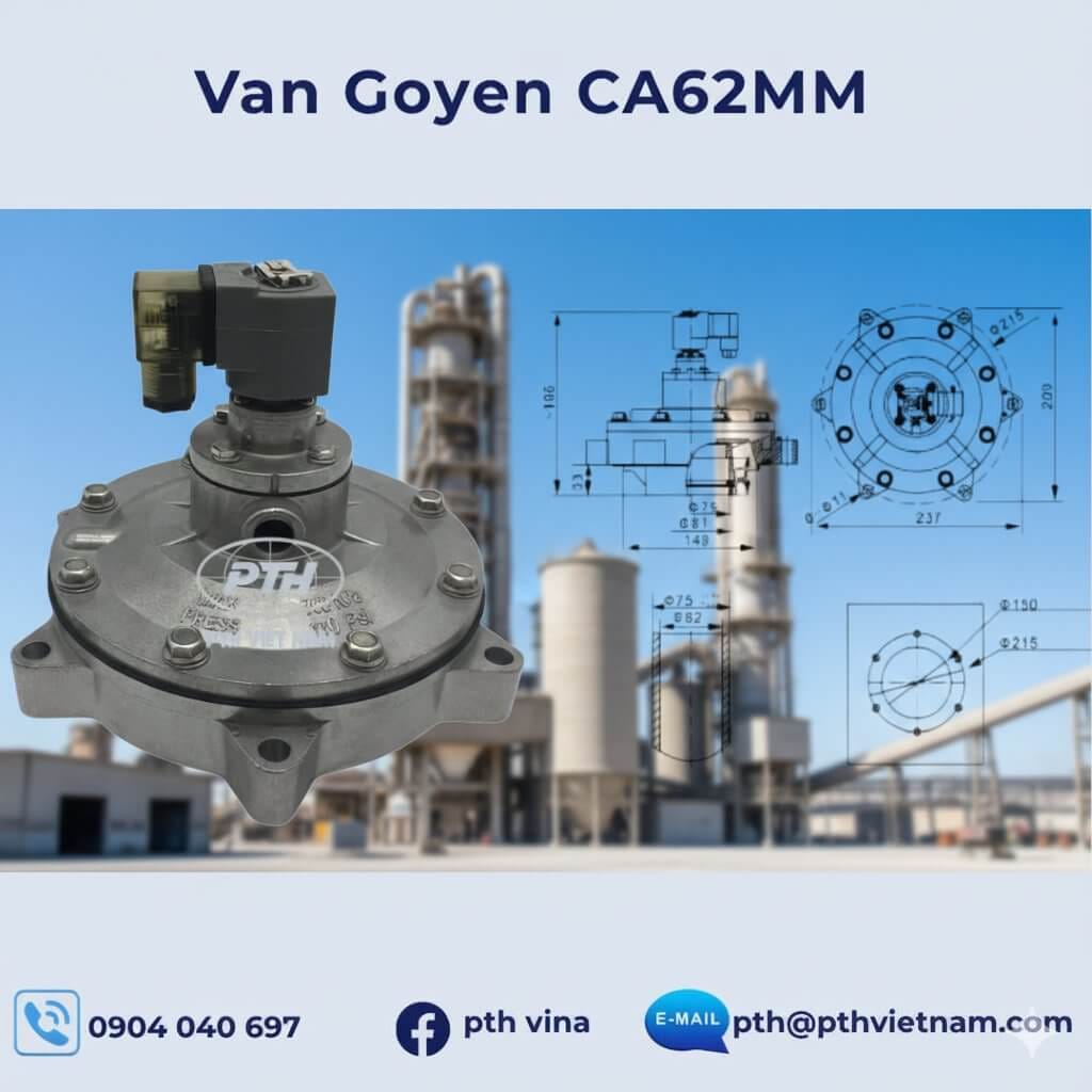 Van Goyen CA62MM – Van xung khí nén Goyen chính hãng, hai đầu ren ngoài G2-1/2 inch