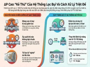 Chênh áp ΔP cao trong hệ thống lọc bụi và giải pháp xử lý giúp giảm tiêu hao năng lượng và tăng tuổi thọ thiết bị