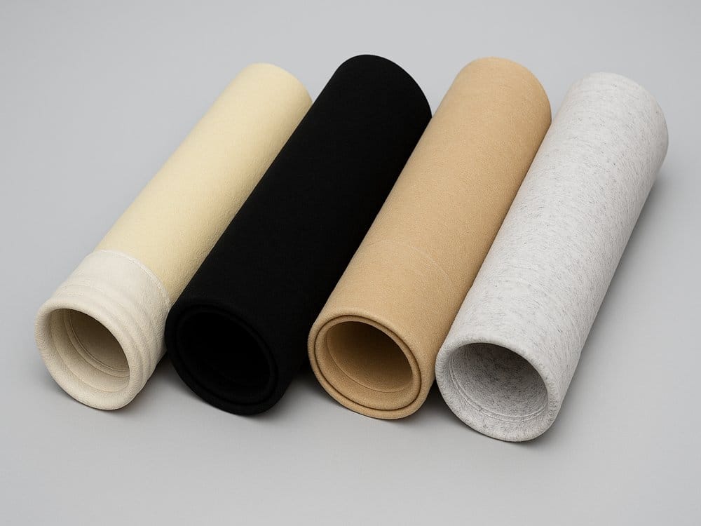 Vải lọc bụi công nghiệp gồm Polyester, Nomex, PPS, PTFE và Fiberglass.