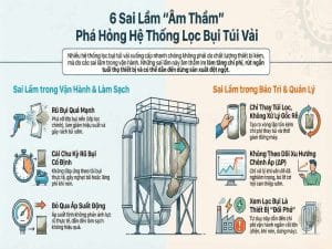 Sai lầm vận hành lọc bụi túi vải làm hệ thống nhanh xuống cấp