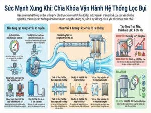 Sức mạnh xung khí quyết định hiệu quả rũ bụi trong hệ thống lọc bụi túi vải