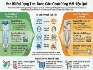 Van rũ bụi dạng T và dạng góc – so sánh cấu tạo và hiệu quả rũ bụi trong hệ thống lọc bụi túi vải
