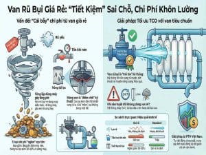 Van rũ bụi giá rẻ gây rũ yếu, tốn khí nén và làm tăng chi phí vận hành hệ thống lọc bụi