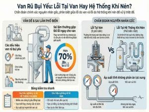 Van rũ bụi yếu do van hay do hệ thống khí nén trong lọc bụi túi vải công nghiệp