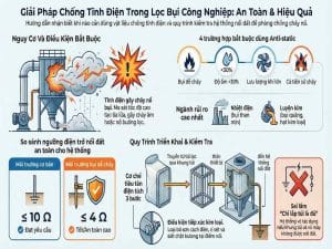 Anti-static trong bụi than bụi khoáng và cách kiểm tra nối đất hệ thống lọc bụi công nghiệp