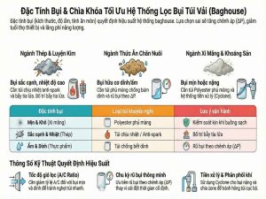 Đặc tính bụi công nghiệp ảnh hưởng đến hiệu suất hệ thống lọc bụi túi vải hệ thống lọc bụi túi vải