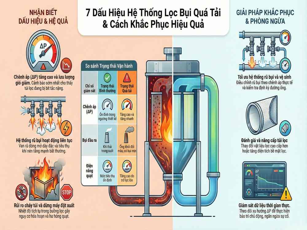 dấu hiệu hệ thống lọc bụi quá tải