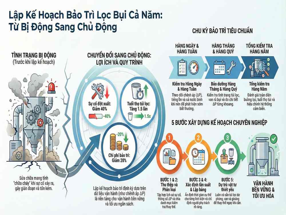 kế hoạch bảo trì lọc bụi