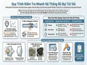 Quy trình kiểm tra nhanh hệ thống rũ bụi túi vải khi rũ bụi không hiệu quả