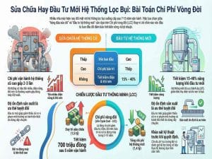 so sánh chi phí sửa chữa và đầu tư mới hệ thống lọc bụi