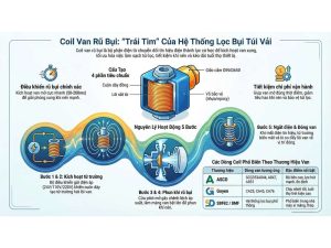 coil van rũ bụi trong hệ thống lọc bụi túi vải hệ thống lọc bụi túi vải