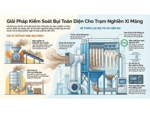 Giải pháp kiểm soát bụi cho trạm nghiền xi măng bằng hệ thống lọc bụi túi vải