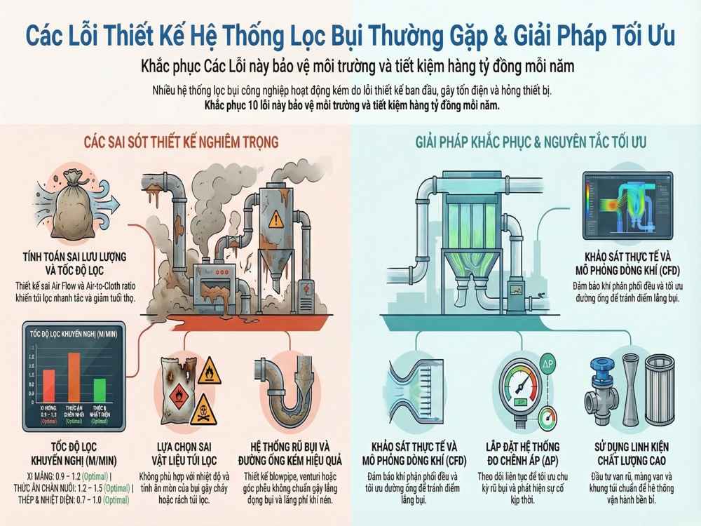 10 lỗi thiết kế hệ thống lọc bụi khiến nhà máy tốn hàng tỷ đồng