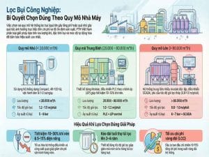 Lọc bụi công nghiệp chọn đúng theo quy mô nhà máy nhỏ trung bình lớn PTH Việt Nam