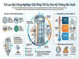 Túi lọc bụi công nghiệp giúp tối ưu hiệu suất hệ thống lọc bụi và giảm phát thải trong nhà máy
