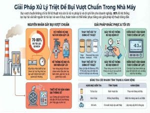 Nguyên nhân bụi vượt chuẩn và giải pháp xử lý trong hệ thống lọc bụi công nghiệp