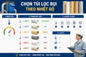 Cách chọn túi lọc bụi theo nhiệt độ cho hệ thống lọc bụi túi vải