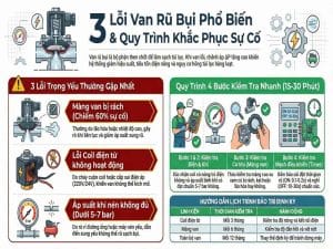 3 lỗi van rũ bụi phổ biến và quy trình kiểm tra khắc phục sự cố