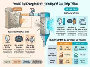 Van rũ bụi không mở hết gây xung khí yếu và giảm hiệu suất hệ thống lọc bụi