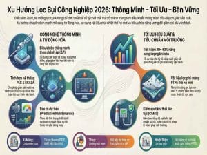 Xu hướng lọc bụi công nghiệp 2026 thông minh tối ưu bền vững trong nhà máy