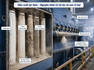 Hiệu suất lọc kém trong hệ thống lọc bụi túi vải
