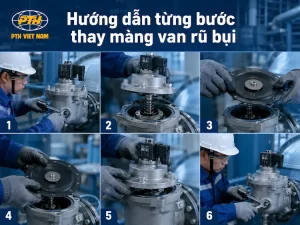 Hướng dẫn từng bước thay màng van rũ bụi trên van xung khí nén công nghiệp