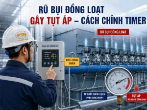 Rũ bụi đồng loạt gây tụt áp do timer cài sai trong hệ thống lọc bụi túi vải