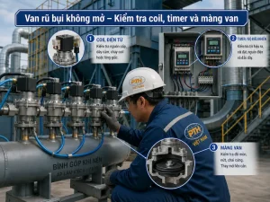 van không mở do lỗi coil timer và màng van rũ bụi