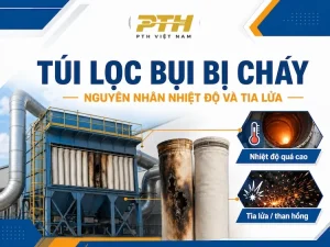 Túi lọc bụi bị cháy do nhiệt độ quá cao và tia lửa trong hệ thống lọc bụi công nghiệp