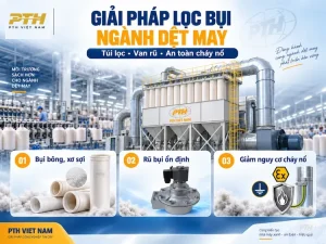 Lọc bụi ngành dệt may bằng hệ thống túi lọc công nghiệp